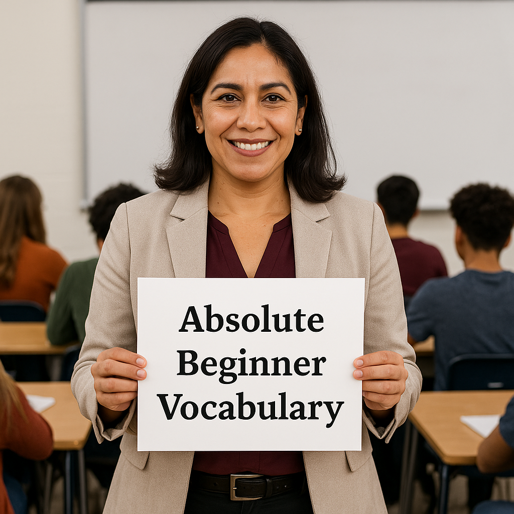 Absolute Beginner Vocabulary Lesson #001V Alphabet terms, home objects (A-Z)