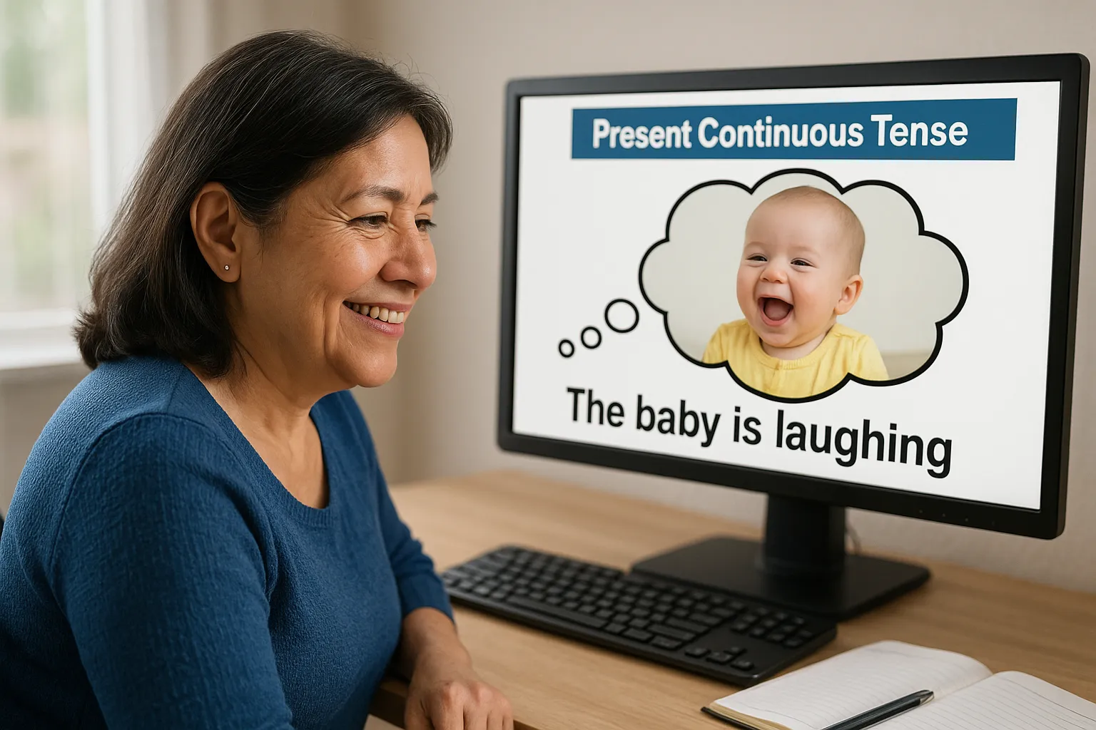 Elementary Grammar Lesson #206G Present Continuous Tense