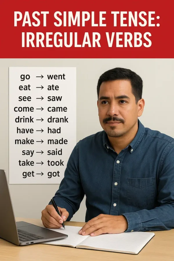Elementary Grammar Lesson #212G Past Simple Tense (Irregular Verbs) Past Simple Irregular Verbs 600x900