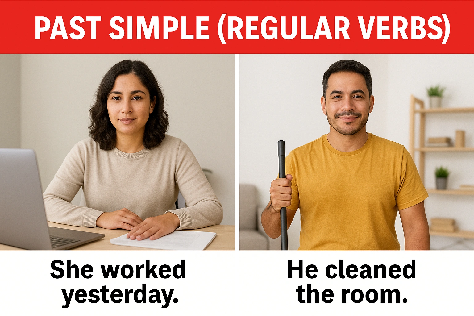 Elementary Grammar Lesson #211G Past Simple Tense (Regular Verbs)