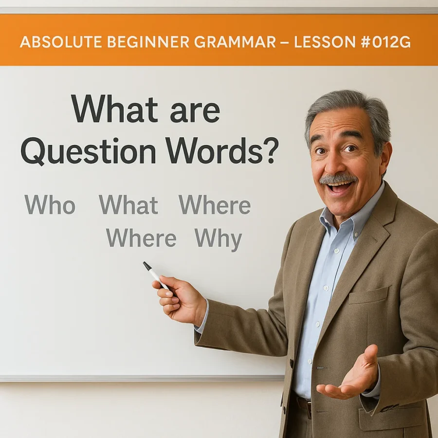 Absolute Beginner Grammar Lesson #012G What are Question Words? Absolute Beginner Grammar Lesson 012 Question Words 900x900
