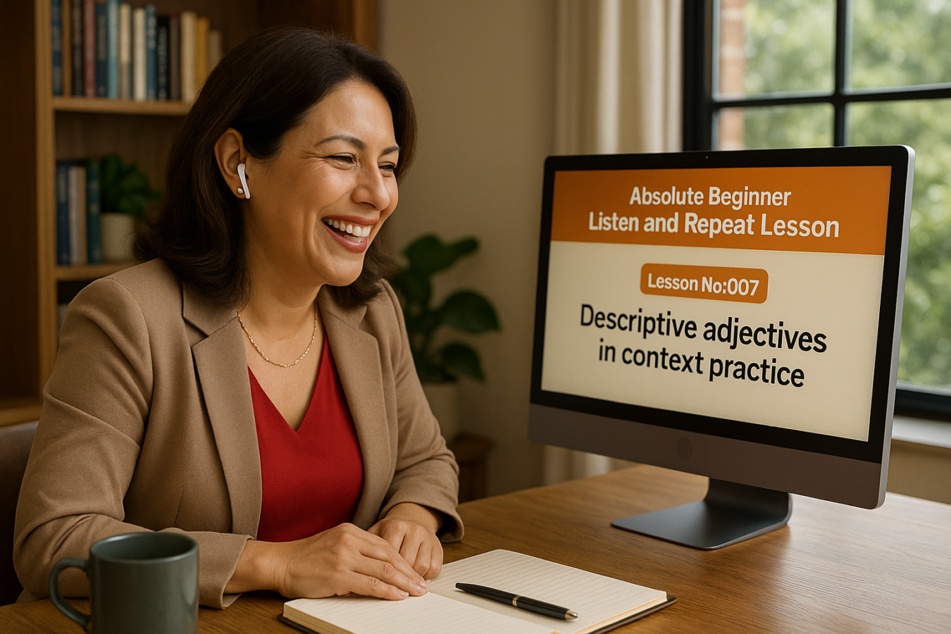 Absolute Beginner Listen & Repeat Lesson #007LR Descriptive adjectives in context practice Listen and Repeat Lesson Descriptive Adjectives