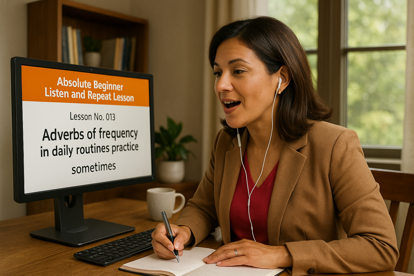 Absolute Beginner Listen & Repeat Lesson #013LR Adverbs of frequency in daily routines practice Listen and Repeat Lesson Adverbs of Frequency