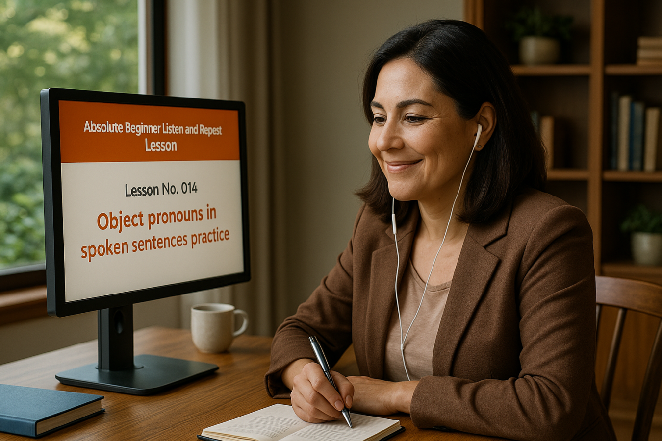 Absolute Beginner Listen & Repeat Lesson #014LR Object pronouns in spoken sentences practice Listen and Repeat Lesson Object Pronouns
