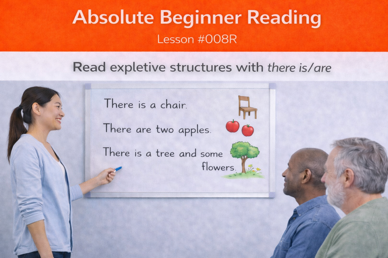 Absolute Beginner Reading Lesson #008R Recognize There Is and There Are in Simple Sentences absolute beginner reading #008r