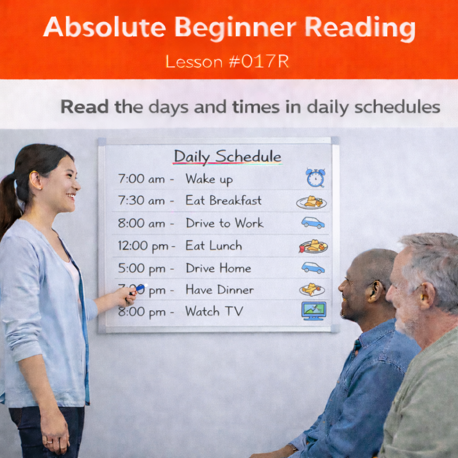 Absolute Beginner Reading Lesson #017R Recognize Present Tense Verbs in Simple Sentences absolute beginner reading #017r