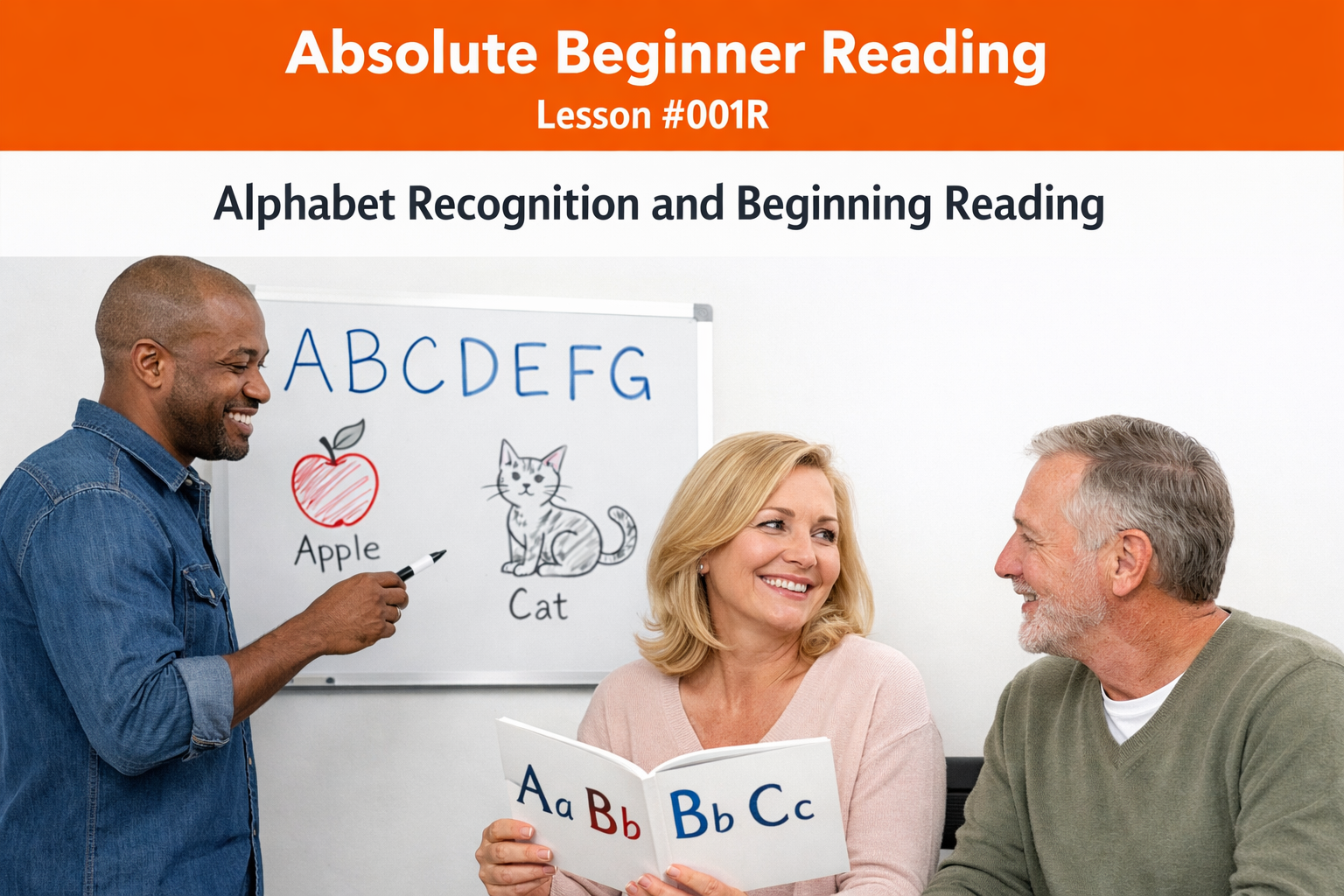 Absolute Beginner Reading Lesson #001R Recognize the Alphabet and Beginning Reading Patterns