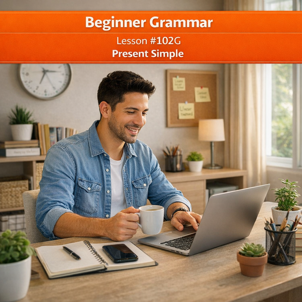 Beginner Grammar Lesson #102G Present Simple Tense