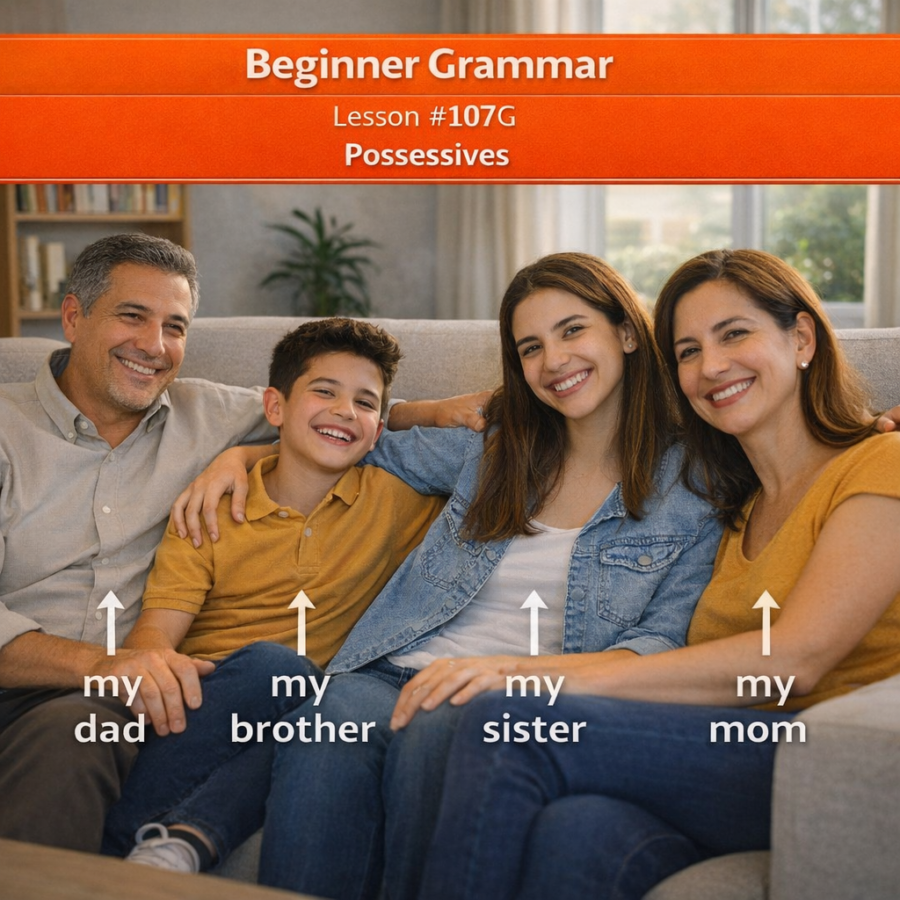 Beginner Grammar Lesson #107G Possessives grammar #107g