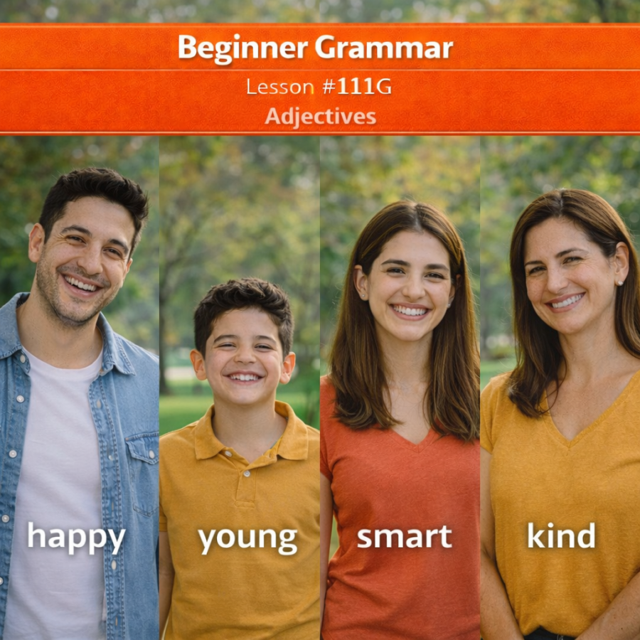 Beginner Grammar Lesson #111G Adjectives grammar #111 Adjectives