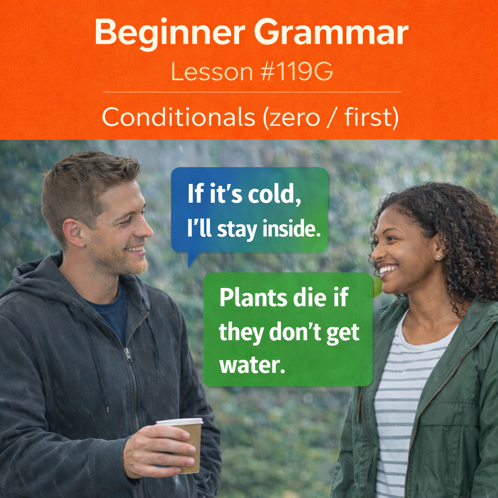 Beginner Grammar Lesson #119G Conditional Sentences (Zero and First Conditionals)